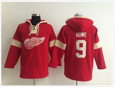 Detroit Red Wings #9 Gordie Howe Red Pullover NHL Hoodie Detroit Red Wings #9 Gordie Howe Red Pullover NHL Hoodie