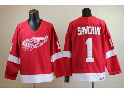 nhl jerseys deroit red wings #1 Terry Sawchuk CCM Throwback red nhl jerseys deroit red wings #1 Terry Sawchuk CCM Throwback red