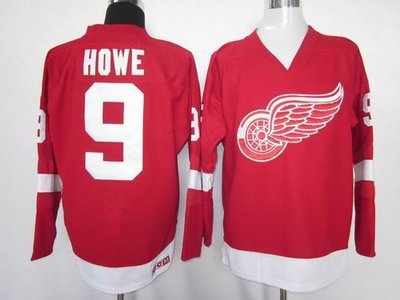Detroit Red Wings 9 Gordon Howe Red CCM NHL Jersey Detroit Red Wings 9 Gordon Howe Red CCM NHL Jersey