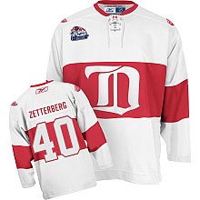 NHL Detroit Red Wings #40 Henrik Zetterberg Winter Classic White Jersey(C patch)