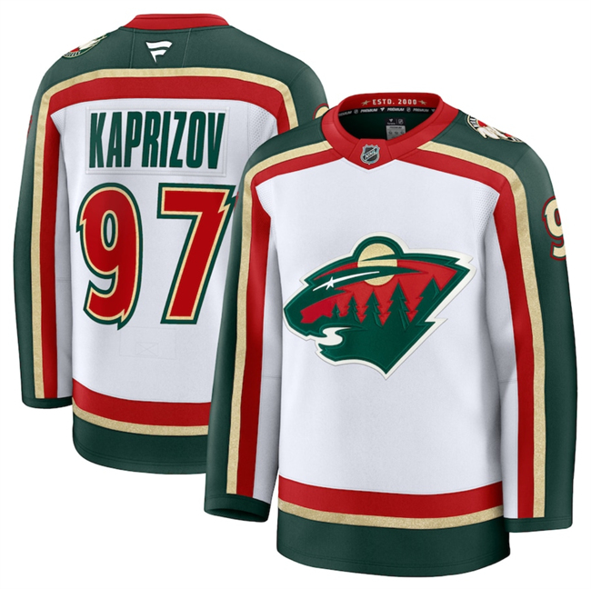 Men's Minnesota Wild #97 Kirill Kaprizov White 2025 25th Anniversary Stitched Hockey Jersey Men's Minnesota Wild #97 Kirill Kaprizov White 2025 25th Anniversary Stitched Hockey Jersey
