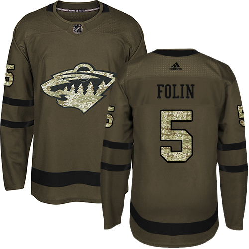 Adidas Wild #5 Christian Folin Green Salute to Service Stitched NHL Jersey Adidas Wild #5 Christian Folin Green Salute to Service Stitched NHL Jersey