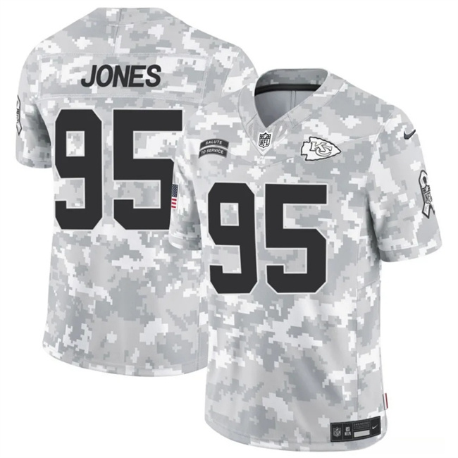 Men's Kansas City Chiefs #95 Chris Jones 2024 F.U.S.E Arctic Camo Salute To Service Limited Stitched Football Jersey Men's Kansas City Chiefs #95 Chris Jones 2024 F.U.S.E Arctic Camo Salute To Service Limited Stitched Football Jersey