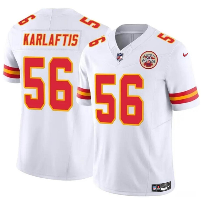 Men’s Kansas City Chiefs #56 George Karlaftis White 2024 F.U.S.E Vapor Untouchable Limited Stitched Football Jersey Men’s Kansas City Chiefs #56 George Karlaftis White 2024 F.U.S.E Vapor Untouchable Limited Stitched Football Jersey