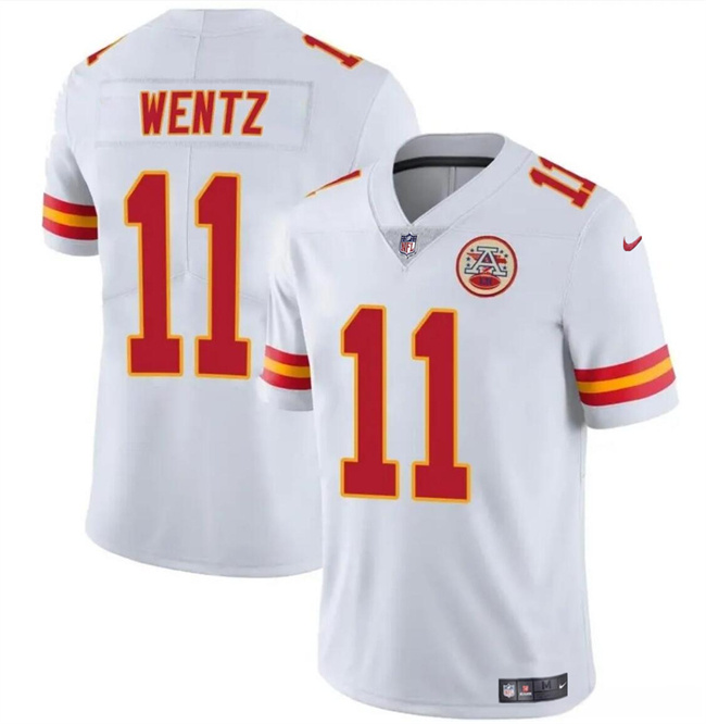 Men’s Kansas City Chiefs #11 Carson Wentz White Vapor Untouchable Limited Stitched Football Jersey Men’s Kansas City Chiefs #11 Carson Wentz White Vapor Untouchable Limited Stitched Football Jersey