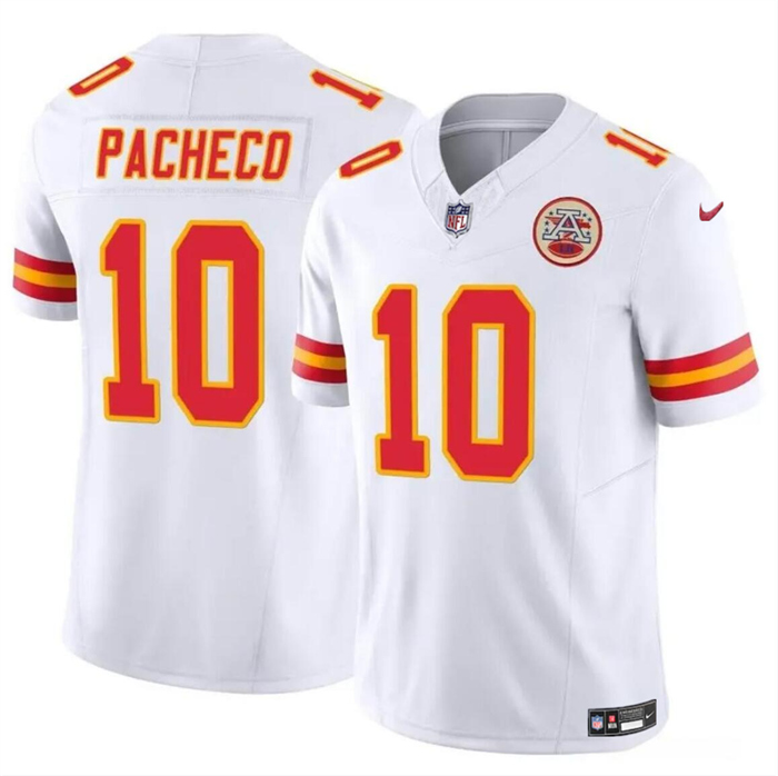 Men’s Kansas City Chiefs #10 Isiah Pacheco White 2023 F.U.S.E. Vapor Untouchable Limited Stitched Jersey Men’s Kansas City Chiefs #10 Isiah Pacheco White 2023 F.U.S.E. Vapor Untouchable Limited Stitched Jersey