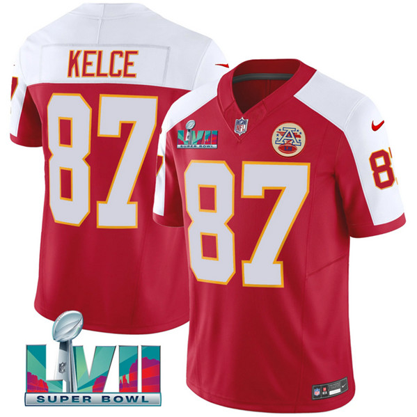 Men’s Kansas City Chiefs #87 Travis Kelce Red 2023 F.U.S.E. With Super Bowl LVII Patch Vapor Untouchable Limited Stitched Jersey Men’s Kansas City Chiefs #87 Travis Kelce Red 2023 F.U.S.E. With Super Bowl LVII Patch Vapor Untouchable Limited Stitched Jersey