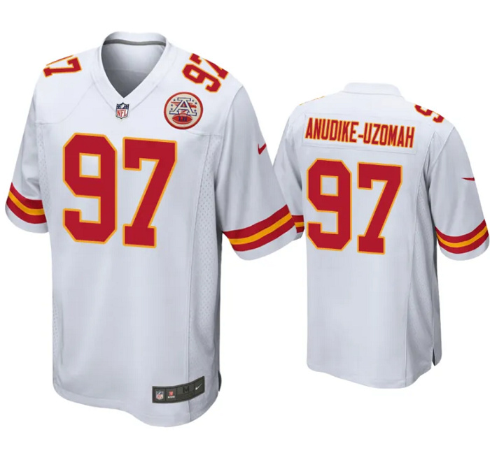 Men’s Kansas City Chiefs #97 Felix Anudike-Uzomah White Limited Stitched Football Game Jersey