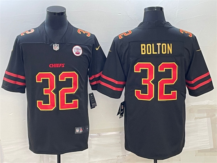 Men’s Kansas City Chiefs #32 Nick Bolton Black Red Gold Vapor Untouchable Limited Stitched Jersey Men’s Kansas City Chiefs #32 Nick Bolton Black Red Gold Vapor Untouchable Limited Stitched Jersey