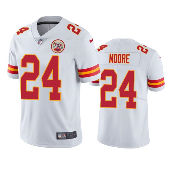 Men's Kansas City Chiefs #24 Skyy Moore White Vapor Untouchable Limited Stitched Football Jersey Men's Kansas City Chiefs #24 Skyy Moore White Vapor Untouchable Limited Stitched Football Jersey