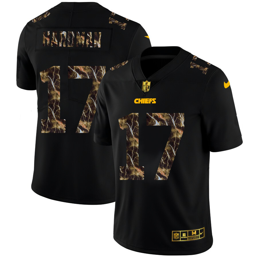 Kansas City Chiefs #17 Mecole Hardman Men's Black Nike Flocked Lightning Vapor Limited NFL Jersey Kansas City Chiefs #17 Mecole Hardman Men's Black Nike Flocked Lightning Vapor Limited NFL Jersey