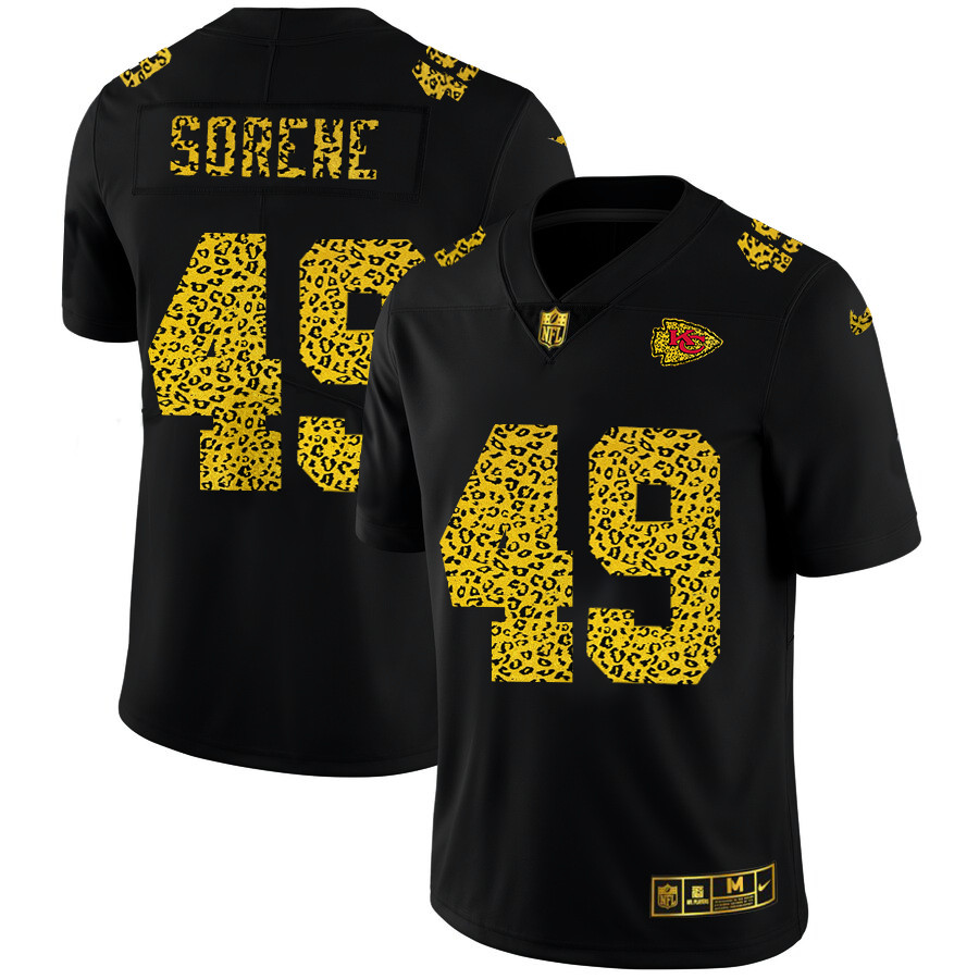Kansas City Chiefs #49 Daniel Sorensen Men's Nike Leopard Print Fashion Vapor Limited NFL Jersey Black Kansas City Chiefs #49 Daniel Sorensen Men's Nike Leopard Print Fashion Vapor Limited NFL Jersey Black