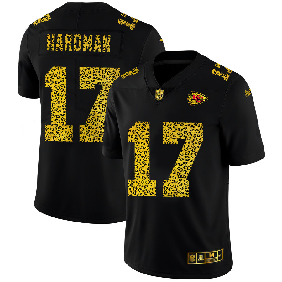 Kansas City Chiefs #17 Mecole Hardman Men's Nike Leopard Print Fashion Vapor Limited NFL Jersey Black Kansas City Chiefs #17 Mecole Hardman Men's Nike Leopard Print Fashion Vapor Limited NFL Jersey Black
