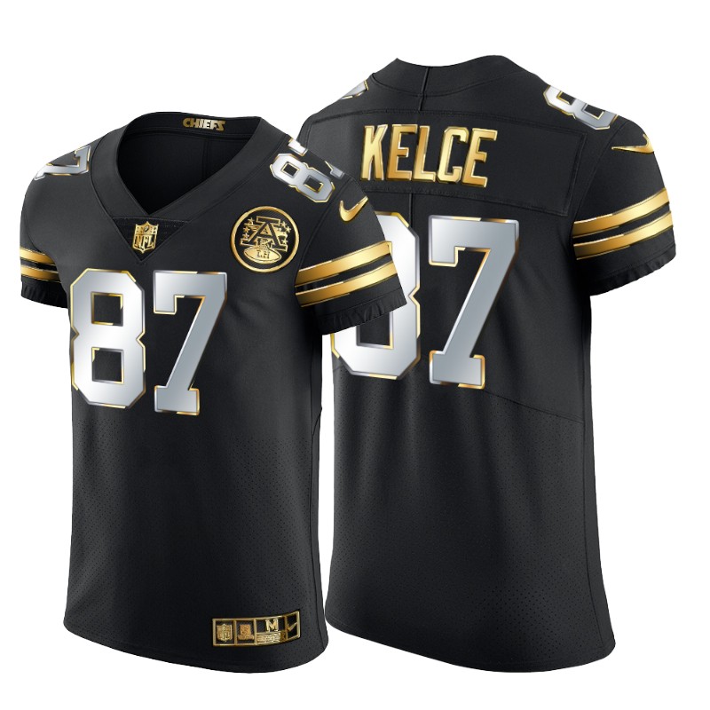 Kansas City Chiefs #87 Travis Kelce Men's Nike Black Edition Vapor Untouchable Elite NFL Jersey Kansas City Chiefs #87 Travis Kelce Men's Nike Black Edition Vapor Untouchable Elite NFL Jersey