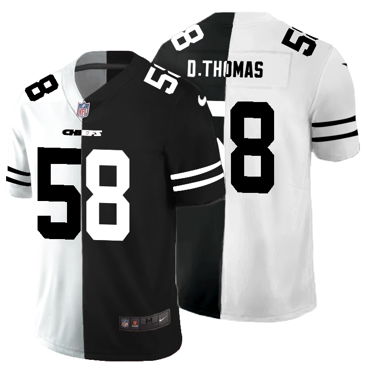 Kansas City Chiefs #58 Derrick Thomas Men's Black V White Peace Split Nike Vapor Untouchable Limited NFL Jersey Kansas City Chiefs #58 Derrick Thomas Men's Black V White Peace Split Nike Vapor Untouchable Limited NFL Jersey