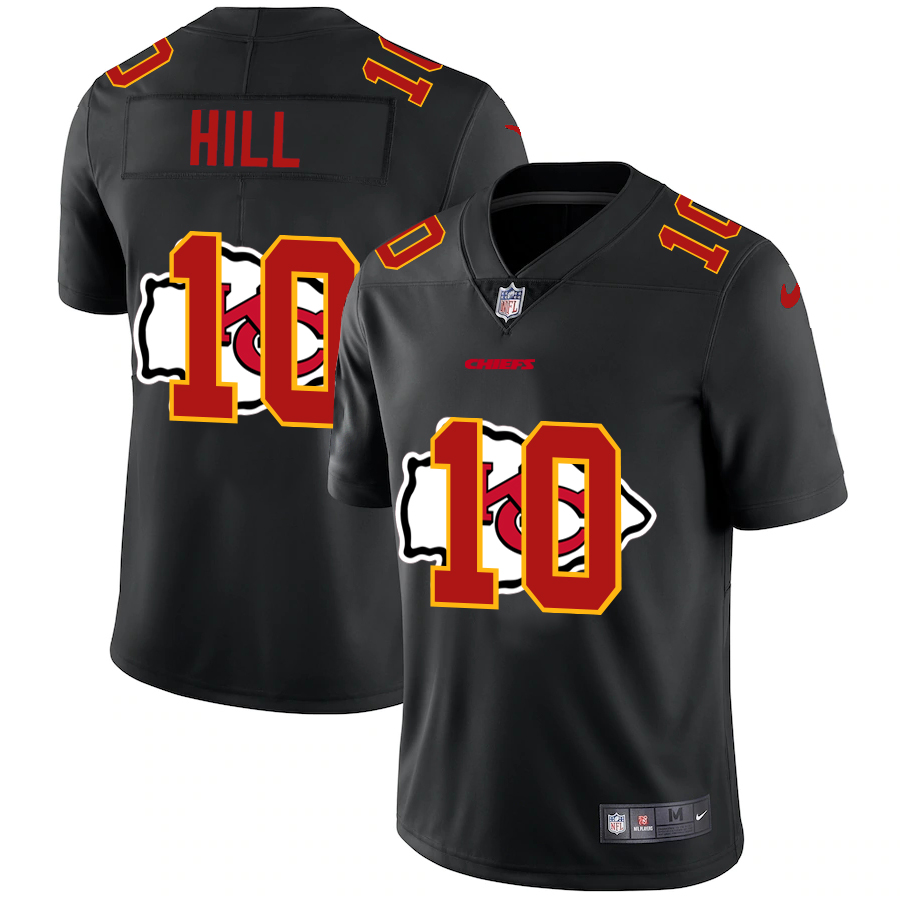 Kansas City Chiefs #10 Tyreek Hill Men's Nike Team Logo Dual Overlap Limited NFL Jersey Black Kansas City Chiefs #10 Tyreek Hill Men's Nike Team Logo Dual Overlap Limited NFL Jersey Black