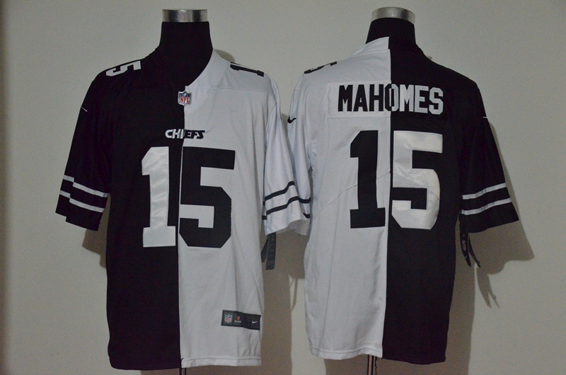Nike Chiefs 15 Patrick Mahomes Black And White Split Vapor Untouchable Limited Jersey Nike Chiefs 15 Patrick Mahomes Black And White Split Vapor Untouchable Limited Jersey