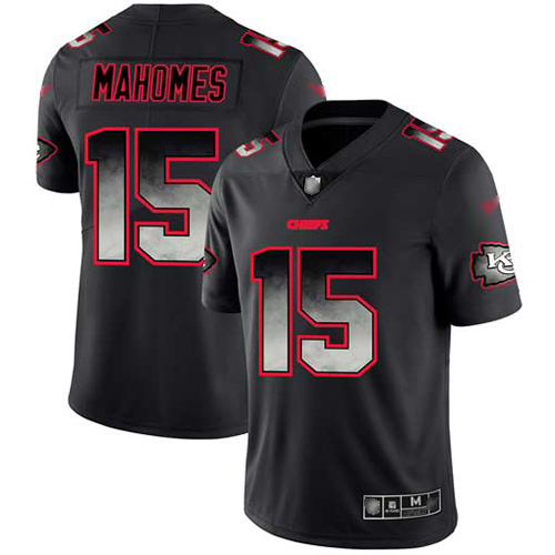 Chiefs #15 Patrick Mahomes Black Men's Stitched Football Vapor Untouchable Limited Smoke Fashion Jersey Chiefs #15 Patrick Mahomes Black Men's Stitched Football Vapor Untouchable Limited Smoke Fashion Jersey