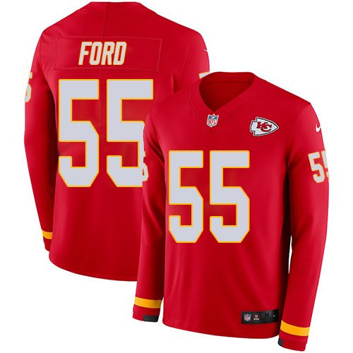 Nike Chiefs #55 Dee Ford Red Team Color Men's Stitched NFL Limited Therma Long Sleeve Jersey Nike Chiefs #55 Dee Ford Red Team Color Men's Stitched NFL Limited Therma Long Sleeve Jersey