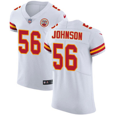 Nike Chiefs #56 Derrick Johnson White Men's Stitched NFL Vapor Untouchable Elite Jersey Nike Chiefs #56 Derrick Johnson White Men's Stitched NFL Vapor Untouchable Elite Jersey