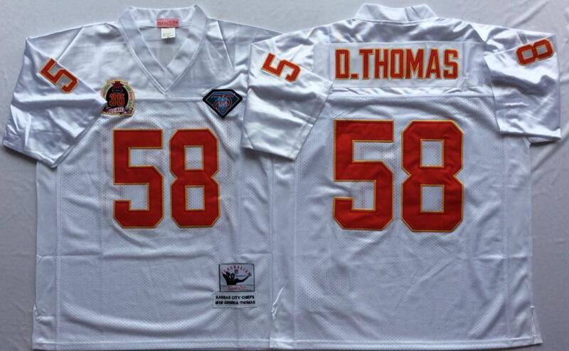Nike Chiefs #58 Derrick Thomas White Men's Stitched Throwback Jersey