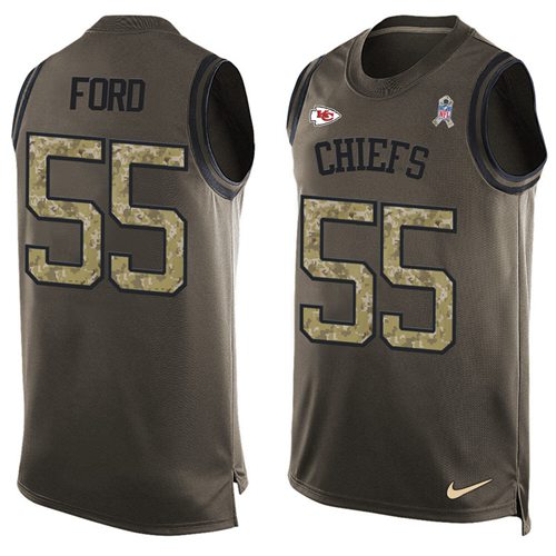 Nike Chiefs #55 Dee Ford Green Men's Stitched NFL Limited Salute To Service Tank Top Jersey Nike Chiefs #55 Dee Ford Green Men's Stitched NFL Limited Salute To Service Tank Top Jersey