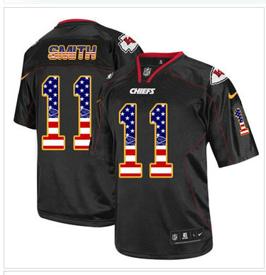 NEW Kansas City Chiefs #11 Alex Smith Black NFL Elite USA Flag Fashion Jersey NEW Kansas City Chiefs #11 Alex Smith Black NFL Elite USA Flag Fashion Jersey