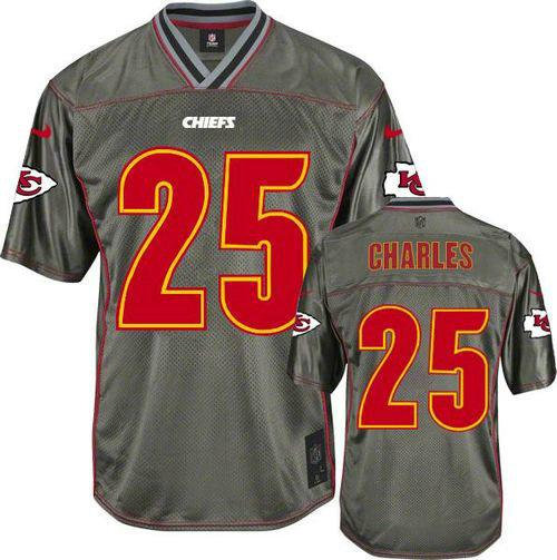 NEW Kansas City Chiefs #25 Jamaal Charles Grey NFL Elite Vapor Jerseys NEW Kansas City Chiefs #25 Jamaal Charles Grey NFL Elite Vapor Jerseys