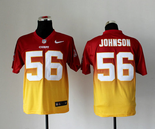 NEW Kansas City Chiefs 56 D.johnson Red Yellow Drift Fashion II Elite NFL Jerseys NEW Kansas City Chiefs 56 D.johnson Red Yellow Drift Fashion II Elite NFL Jerseys