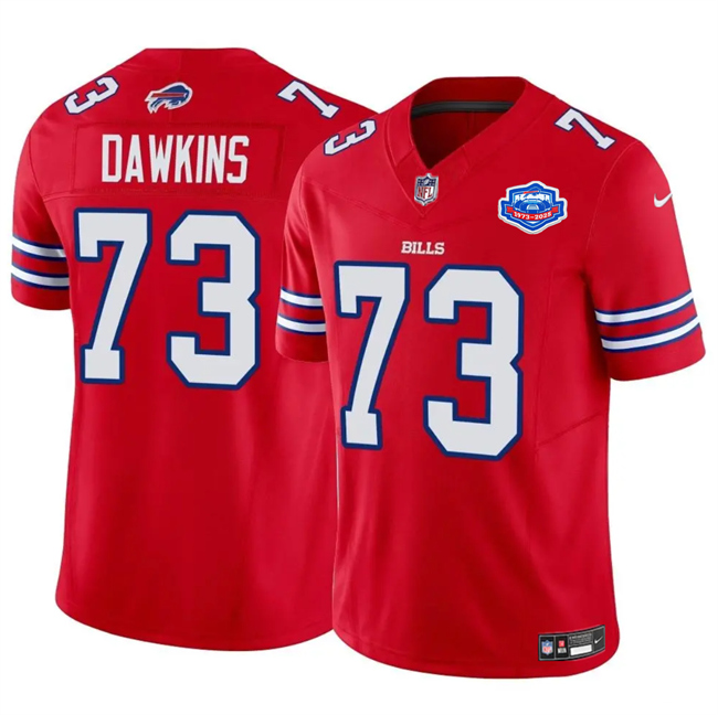 Men's Buffalo Bills #73 Dion Dawkins Red 2025 F.U.S.E. With Farewell Patch Vapor Untouchable Limited Stitched Football Jersey Men's Buffalo Bills #73 Dion Dawkins Red 2025 F.U.S.E. With Farewell Patch Vapor Untouchable Limited Stitched Football Jersey
