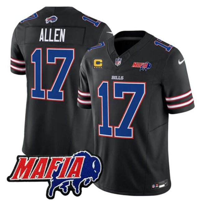 Men's Buffalo Bills #17 Josh Allen Black F.U.S.E. 4-Star C With Bills Mafia Patch Vapor Untouchable Limited Stitched Football Jersey Men's Buffalo Bills #17 Josh Allen Black F.U.S.E. 4-Star C With Bills Mafia Patch Vapor Untouchable Limited Stitched Football Jersey