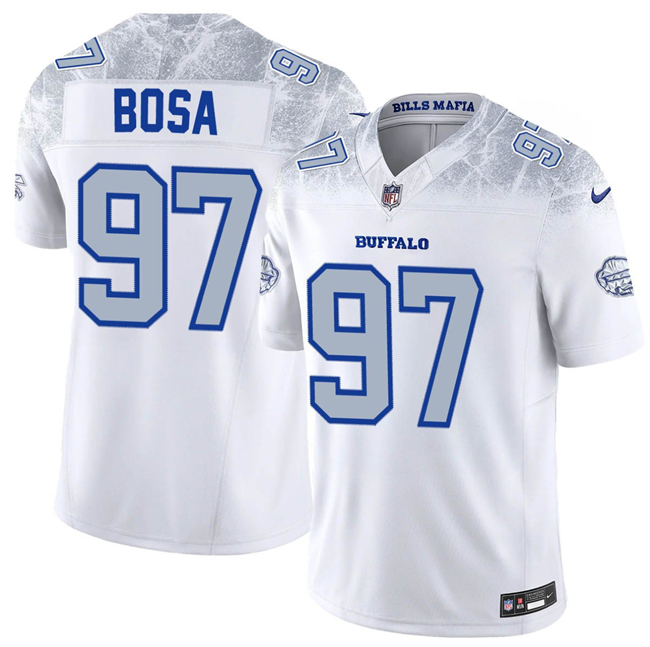 Men's Buffalo Bills #97 Joey Bosa White 2025 F.U.S.E. “Rivalries” Vapor Untouchable Limited Stitched Football Jersey Men's Buffalo Bills #97 Joey Bosa White 2025 F.U.S.E. “Rivalries” Vapor Untouchable Limited Stitched Football Jersey