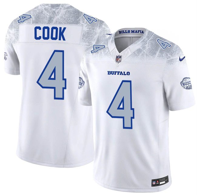 Men's Buffalo Bills #4 James Cook White 2025 F.U.S.E. “Rivalries” Vapor Untouchable Limited Stitched Football Jersey Men's Buffalo Bills #4 James Cook White 2025 F.U.S.E. “Rivalries” Vapor Untouchable Limited Stitched Football Jersey