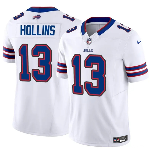 Men's Buffalo Bills #13 Mack Hollins White 2024 F.U.S.E. Vapor Untouchable Limited Stitched Football Jersey Men's Buffalo Bills #13 Mack Hollins White 2024 F.U.S.E. Vapor Untouchable Limited Stitched Football Jersey