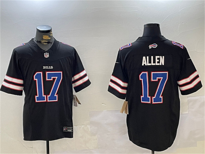 Men's Buffalo Bills #17 Josh Allen Black 2023 F.U.S.E. Stitched Football Jersey Men's Buffalo Bills #17 Josh Allen Black 2023 F.U.S.E. Stitched Football Jersey