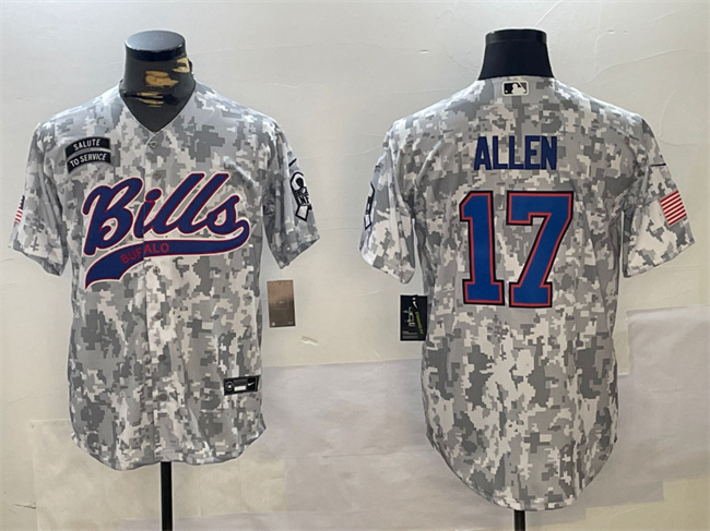 Men's Buffalo Bills #17 Josh Allen 2024 Arctic Camo Salute To Service Stitched Baseball Jersey Men's Buffalo Bills #17 Josh Allen 2024 Arctic Camo Salute To Service Stitched Baseball Jersey