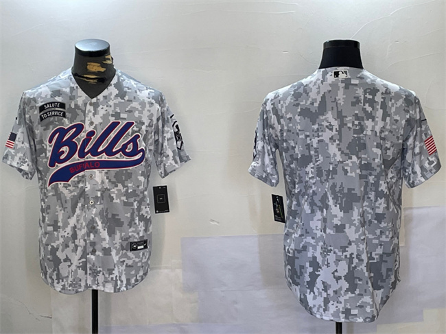 Men's Buffalo Bills Blank 2024 Arctic Camo Salute To Service Stitched Baseball Jersey Men's Buffalo Bills Blank 2024 Arctic Camo Salute To Service Stitched Baseball Jersey