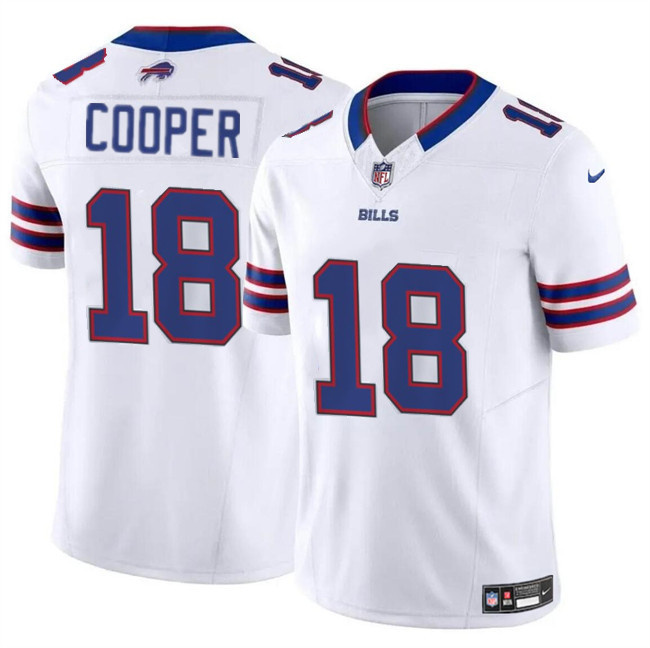 Men's Buffalo Bills #18 Amari Cooper White 2024 F.U.S.E. Vapor Untouchable Limited Stitched Football Jersey Men's Buffalo Bills #18 Amari Cooper White 2024 F.U.S.E. Vapor Untouchable Limited Stitched Football Jersey