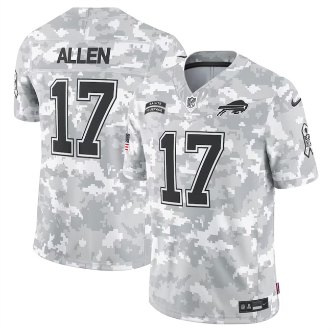 Men's Buffalo Bills #17 Josh Allen 2024 Arctic Camo Salute To Service Limited Stitched Football Jersey Men's Buffalo Bills #17 Josh Allen 2024 Arctic Camo Salute To Service Limited Stitched Football Jersey