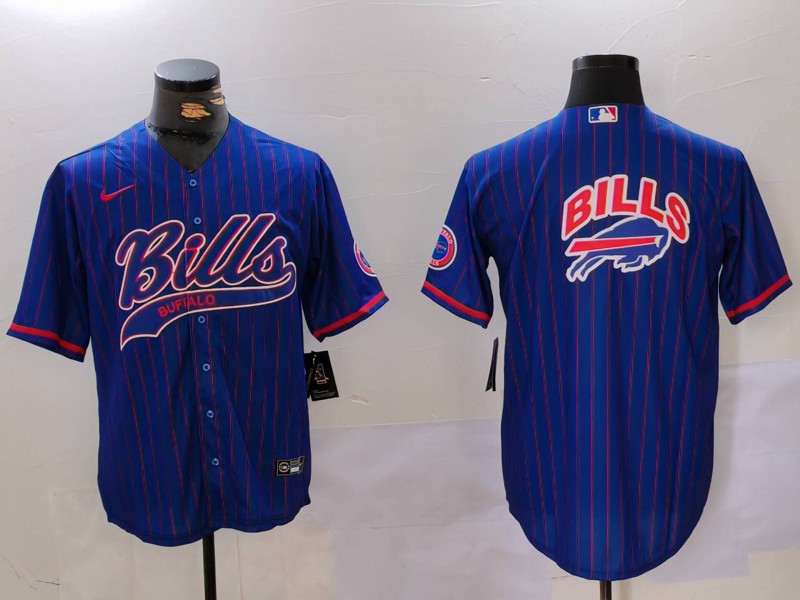Men's Buffalo Bills big logo Blue Team Cool Base Stitched Baseball Jersey 1 Men's Buffalo Bills big logo Blue Team Cool Base Stitched Baseball Jersey 1