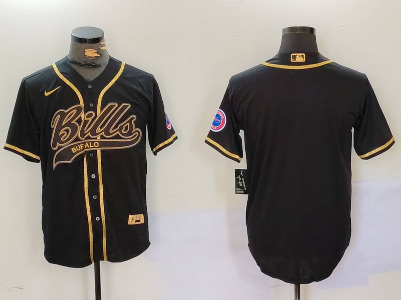 Men's Buffalo Bills Blank Black Team Cool Base Stitched Baseball Jersey 1 Men's Buffalo Bills Blank Black Team Cool Base Stitched Baseball Jersey 1