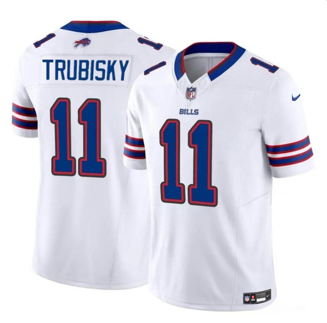 Men's Buffalo Bills #11 Mitch Trubisky White 2023 F.U.S.E. Vapor Untouchable Limited Stitched Football Jersey Men's Buffalo Bills #11 Mitch Trubisky White 2023 F.U.S.E. Vapor Untouchable Limited Stitched Football Jersey