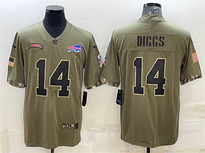 Men's Buffalo Bills #14 Stefon Diggs Olive 2022 Salute To Service Limited Stitched Jersey Men's Buffalo Bills #14 Stefon Diggs Olive 2022 Salute To Service Limited Stitched Jersey