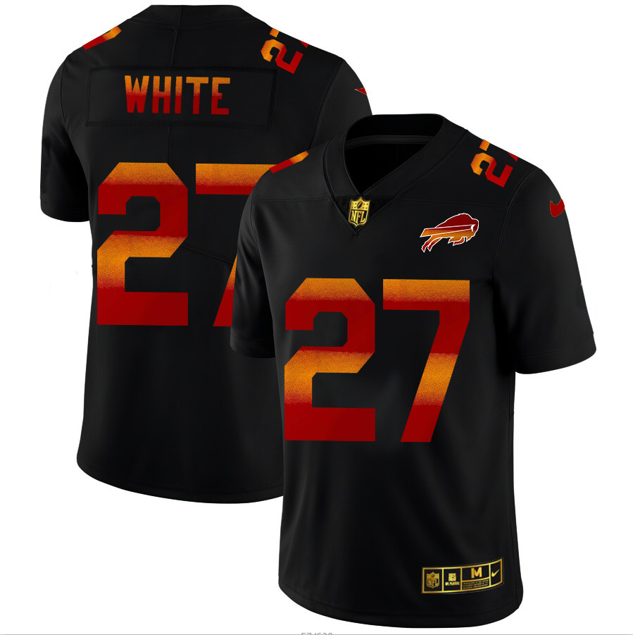 Buffalo Bills #27 Tre'Davious White Men's Black Nike Red Orange Stripe Vapor Limited NFL Jersey Buffalo Bills #27 Tre'Davious White Men's Black Nike Red Orange Stripe Vapor Limited NFL Jersey
