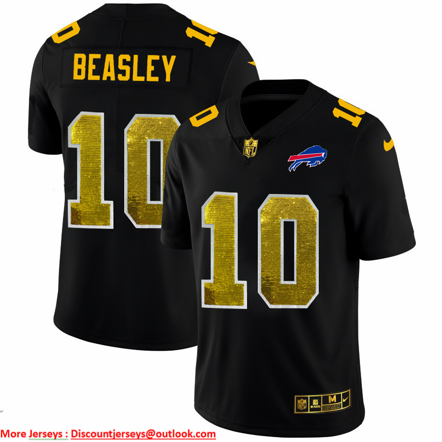 Buffalo Bills #10 Cole Beasley Men's Black Nike Golden Sequin Vapor Limited NFL Jersey