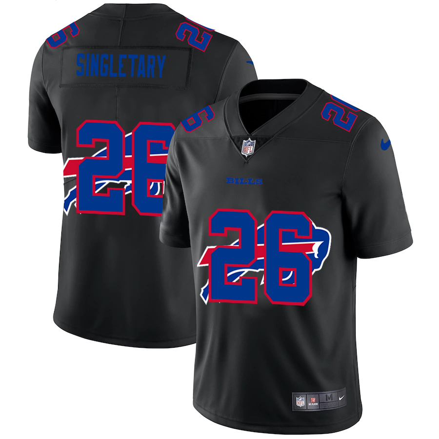 Buffalo Bills #26 Devin Singletary Men's Nike Team Logo Dual Overlap Limited NFL Jersey Black Buffalo Bills #26 Devin Singletary Men's Nike Team Logo Dual Overlap Limited NFL Jersey Black