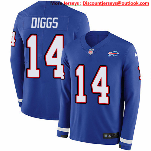 Nike Bills #14 Stefon Diggs Royal Blue Team Color Men's Stitched NFL Limited Therma Long Sleeve Jersey Nike Bills #14 Stefon Diggs Royal Blue Team Color Men's Stitched NFL Limited Therma Long Sleeve Jersey