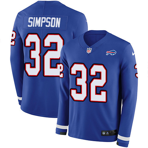 Nike Bills #32 O. J. Simpson Royal Blue Team Color Men's Stitched NFL Limited Therma Long Sleeve Jersey Nike Bills #32 O. J. Simpson Royal Blue Team Color Men's Stitched NFL Limited Therma Long Sleeve Jersey
