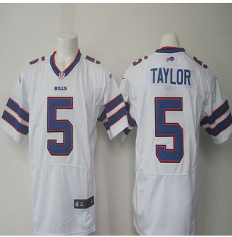 New Buffalo Bills #5 Tyrod Taylor White Men's NFL New Elite Jersey