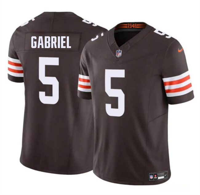 Men's Cleveland Browns #5 Dillon Gabriel 2025 Draft F.U.S.E. Vapor Limited Stitched Football Jersey Men's Cleveland Browns #5 Dillon Gabriel 2025 Draft F.U.S.E. Vapor Limited Stitched Football Jersey